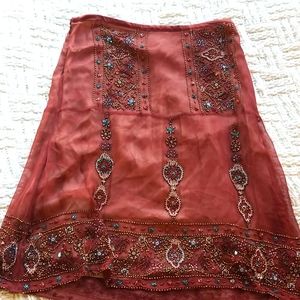 Plenty brand silk sequined skirt, Auburn, size 4